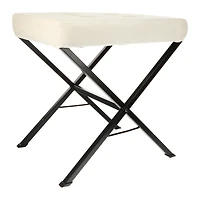 tufted x-frame stool 15.5in