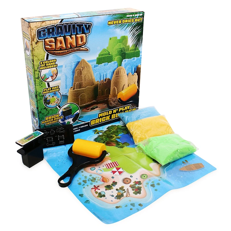 gravity sand™ mold n' play brick builder set