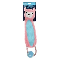 plush crinkle dog toy with tennis ball