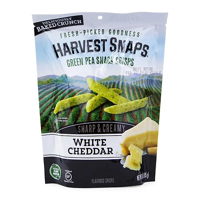 harvest snaps® white cheddar green pea snack crisps 3oz