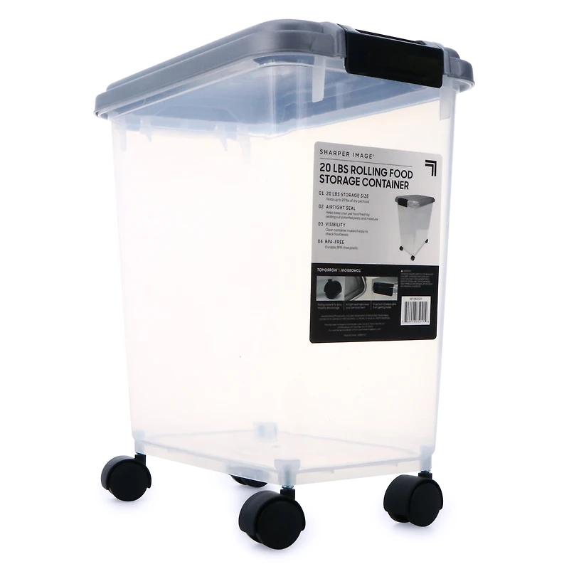 rolling pet food storage container w/ 20 lbs capacity