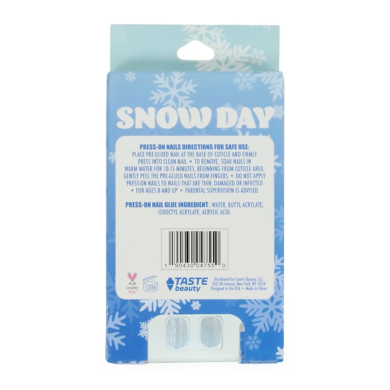 snow day press-on nails 18-piece set