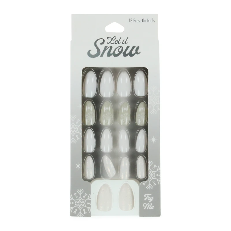 let it snow press-on nails 18-piece set