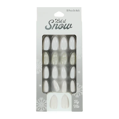 let it snow press-on nails 18-piece set