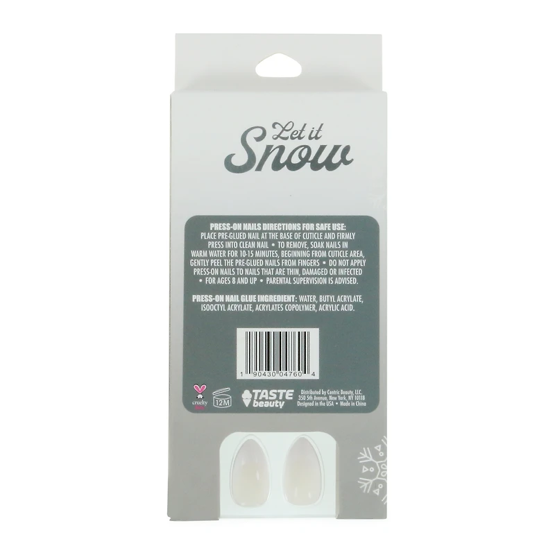 let it snow press-on nails 18-piece set