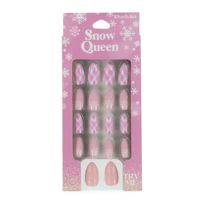 snow queen press-on nails 18-piece set