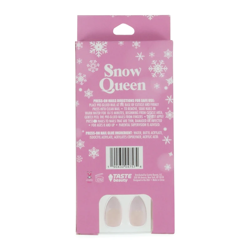 snow queen press-on nails 18-piece set