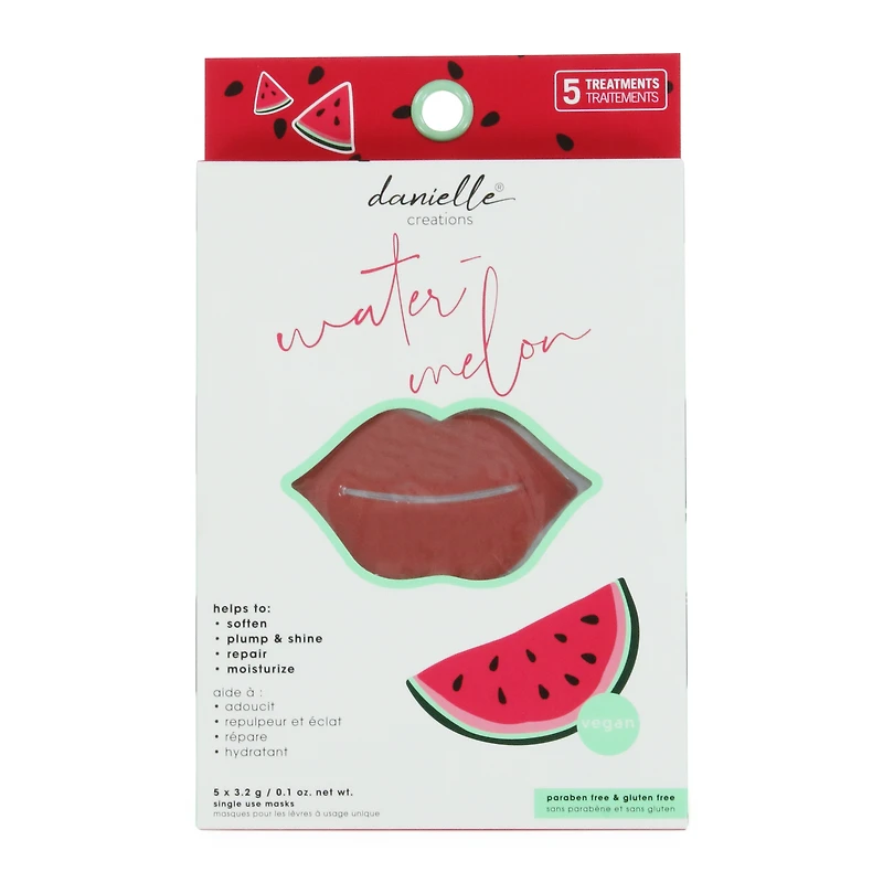 danielle creations® watermelon treatment lip masks 5-count