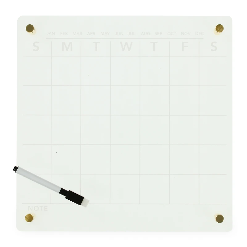 clear acrylic dry erase wall calendar 12in x 12in