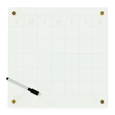 clear acrylic dry erase wall calendar 12in x 12in