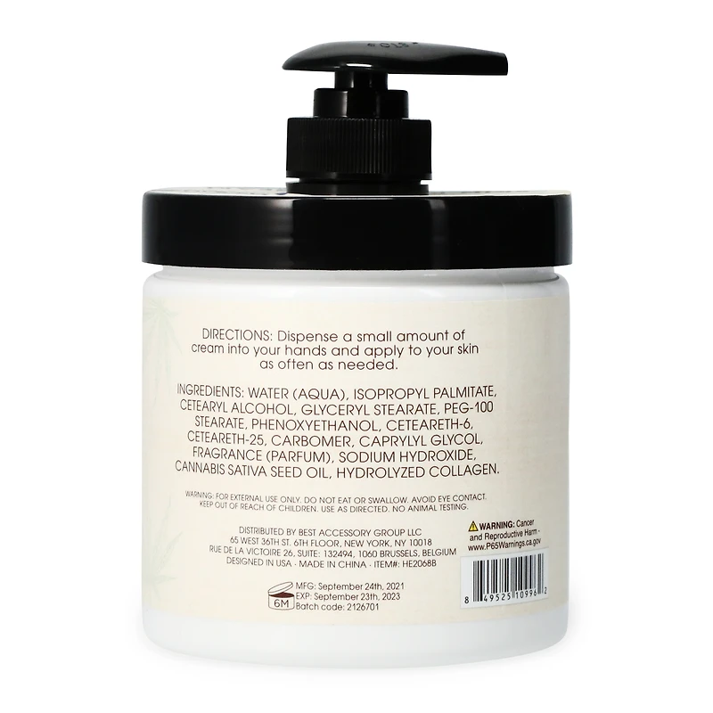 hemp+ skin rescue cream with hemp seed oil + collagen 16.9 fl.oz