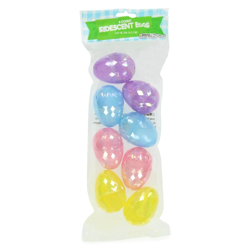 8-count fillable iridescent easter eggs