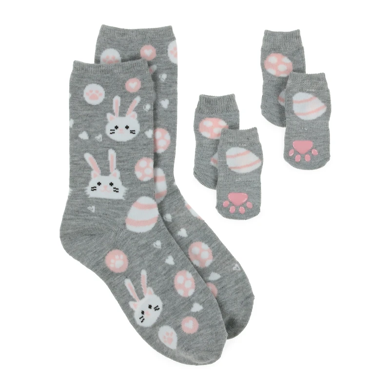 easter cat & owner socks matching set