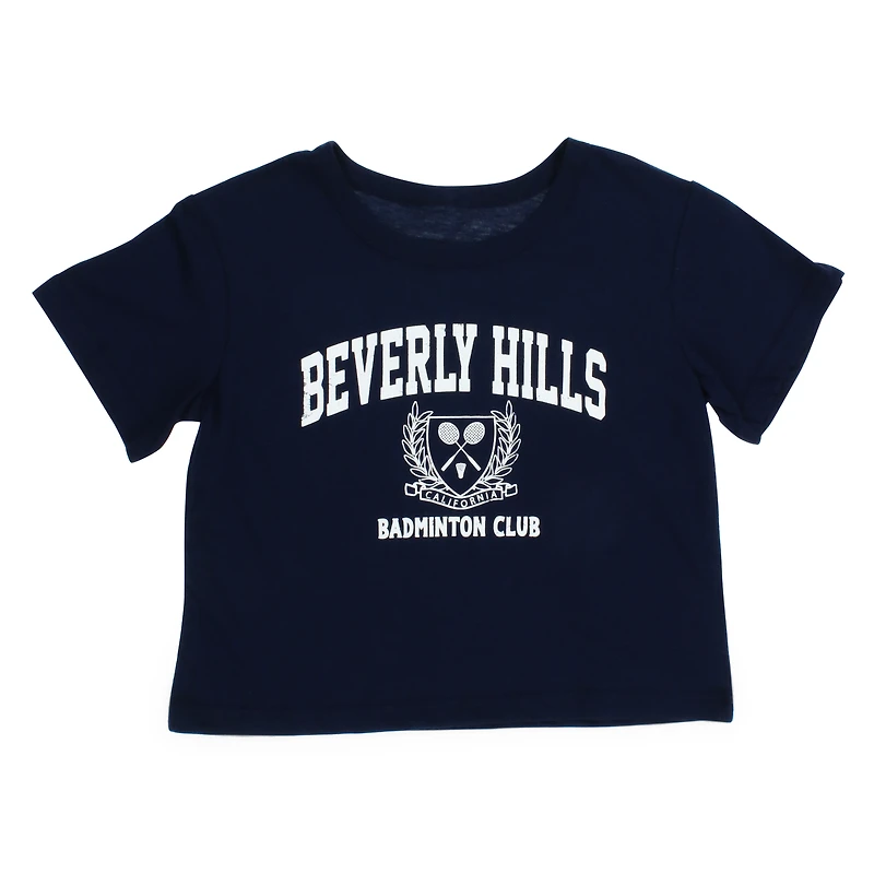 beverly hills badminton club cropped t-shirt - small