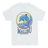 malibu, california dolphin graphic tee - small