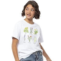 juniors healing flowers graphic tee
