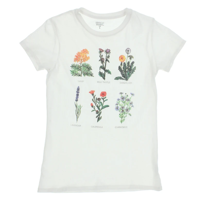 juniors healing flowers graphic tee