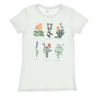 juniors healing flowers graphic tee