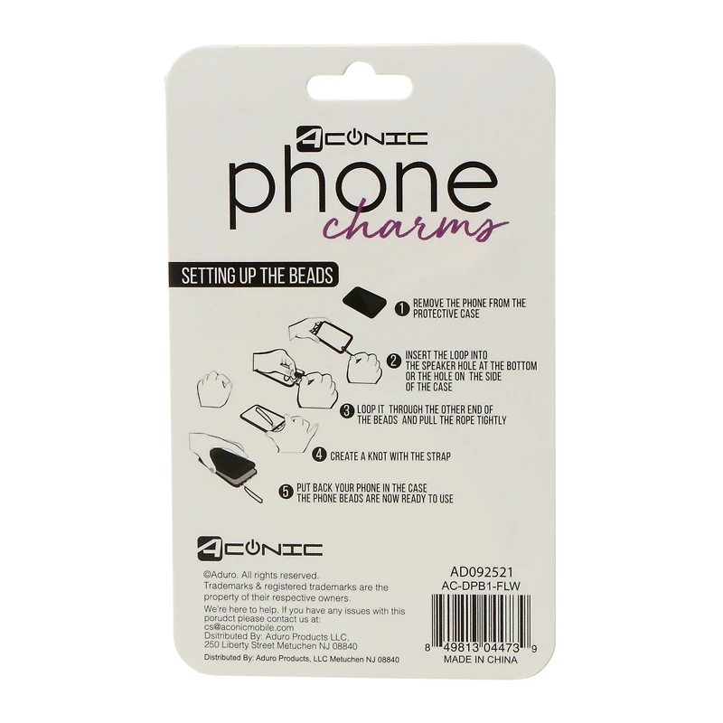 icon beads phone charm