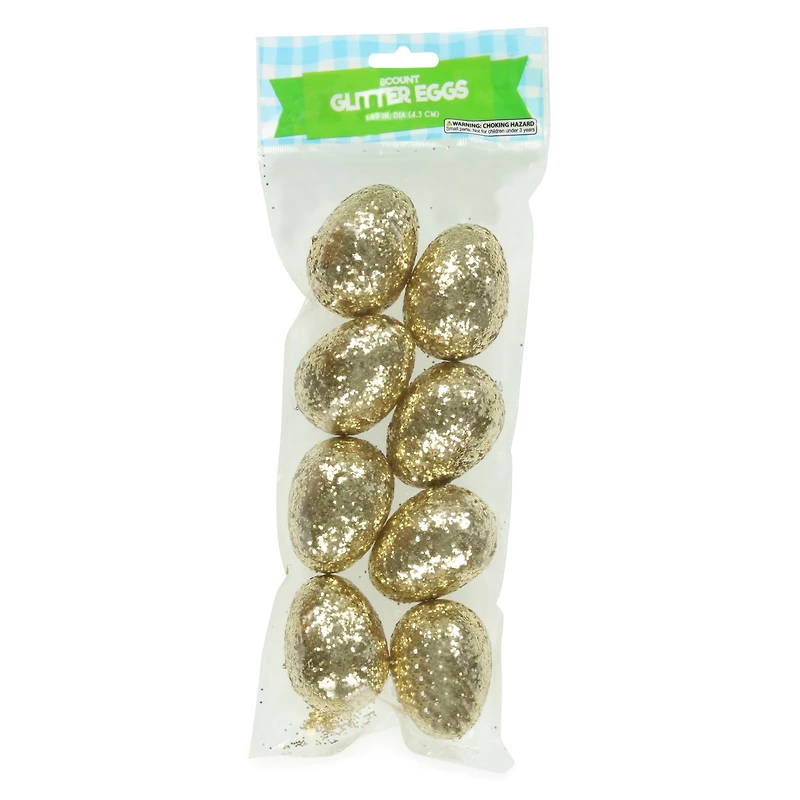 8-count fillable pastel glitter easter eggs