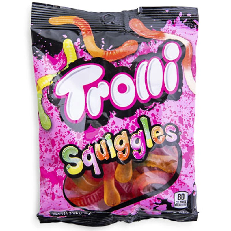 trolli® squiggles® gummi worm candy bag 5oz