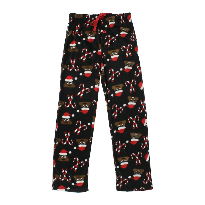 juniors holiday plush lounge pants - santa poo