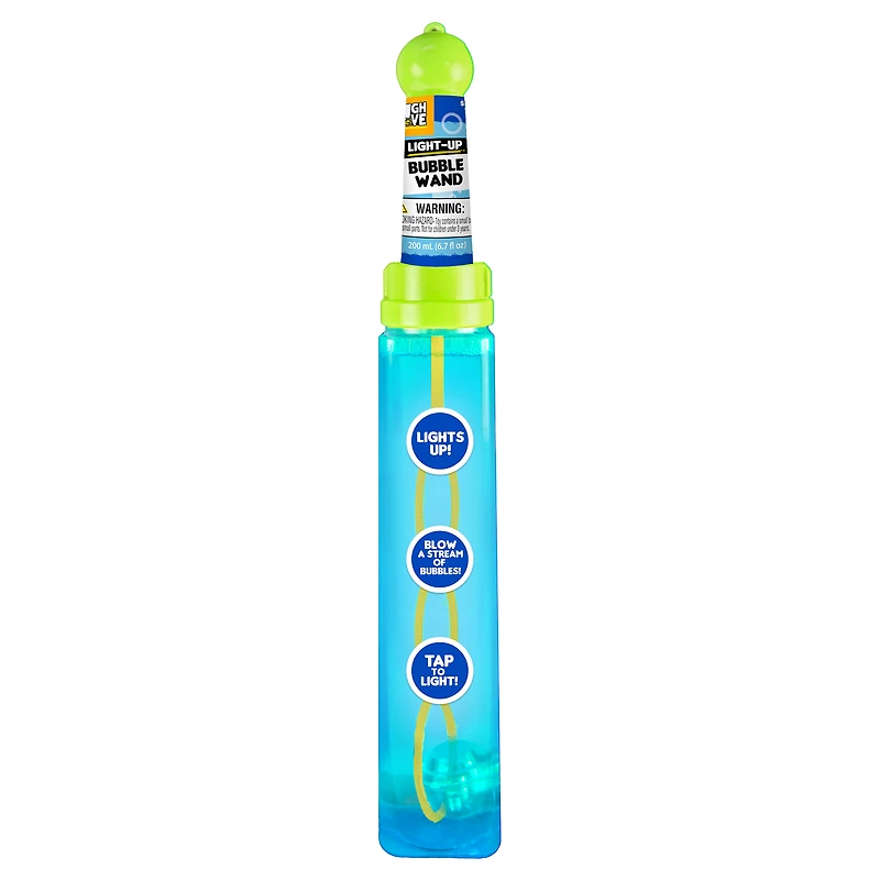 light up bubble wand & solution 6.7oz - green