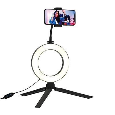 6in studio ring light + phone tripod