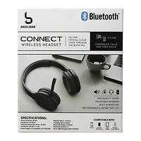 wireless bluetooth® headset with boom mic - black