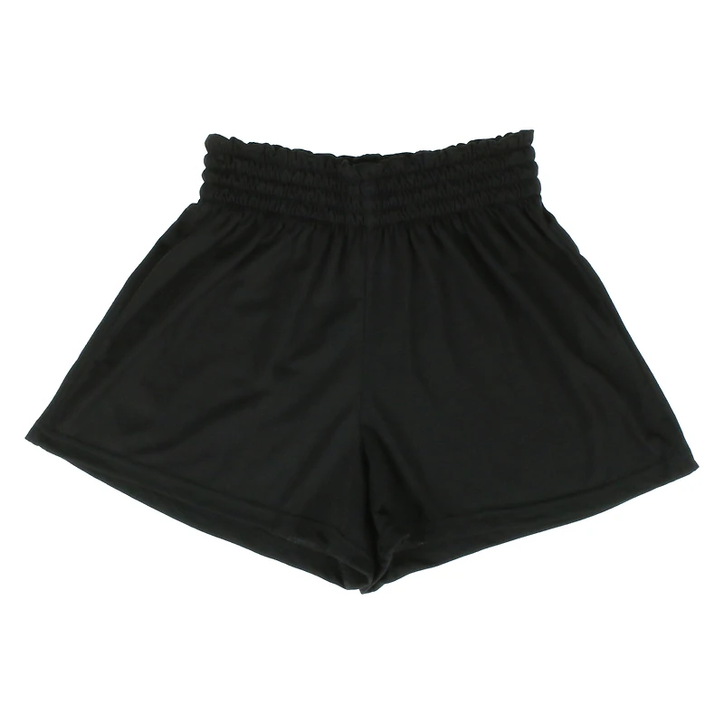 black smocked waist shorts