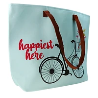 bicycle graphic tote bag 21.75in