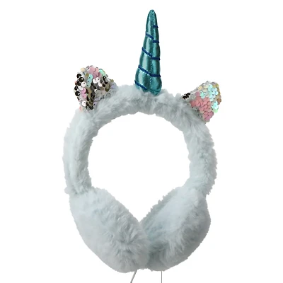 fuzzy unicorn wired headphones
