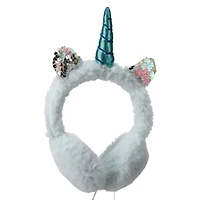 fuzzy unicorn wired headphones