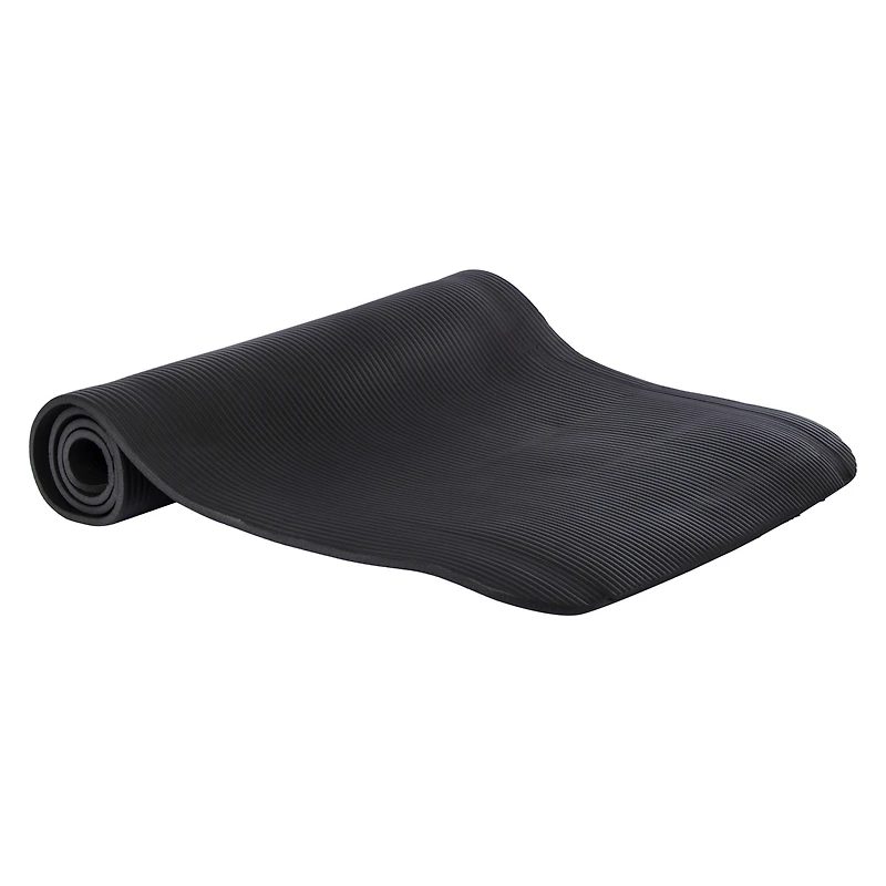 series-8 fitness™ extra thick gray yoga mat with carrying strap 68in x 24in 0.3in