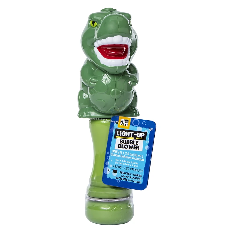 dinosaur light up bubble blower & solution 1.2oz