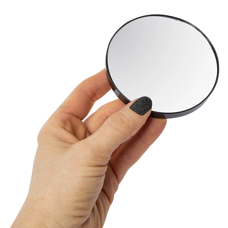 10x magnifying mirror with suction cup & tweezers