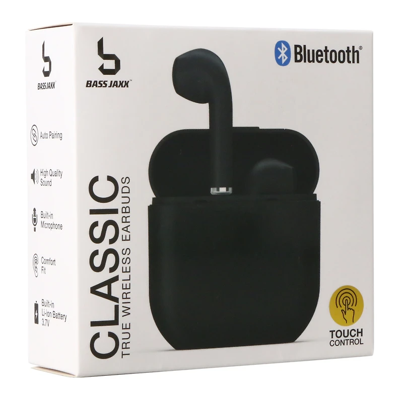 classic bluetooth® earbuds with mic & touch control