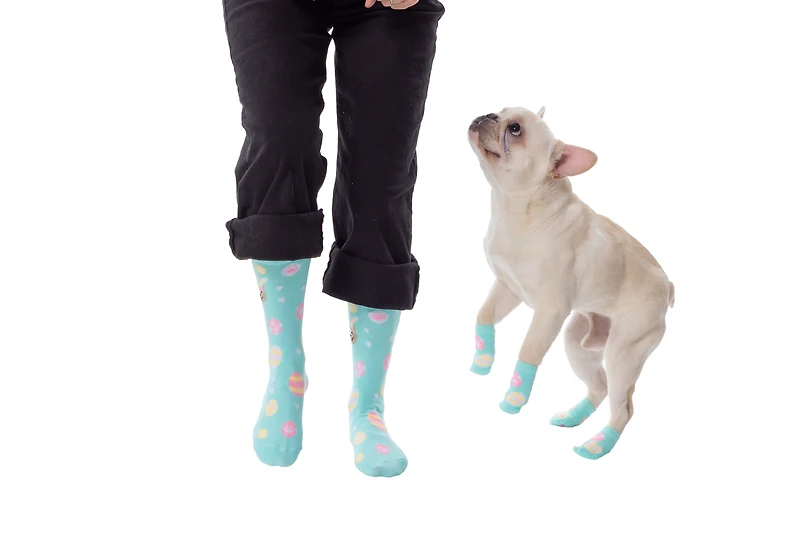 easter dog & owner socks matching set