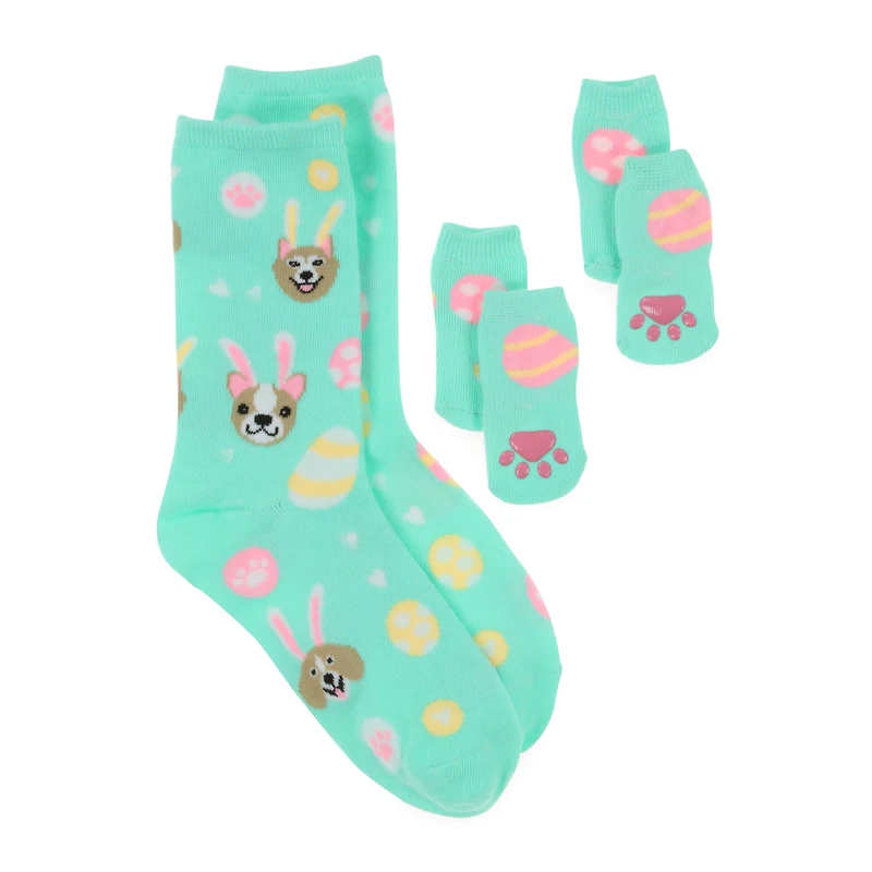 easter dog & owner socks matching set