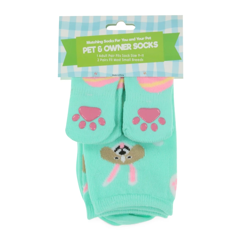 easter dog & owner socks matching set