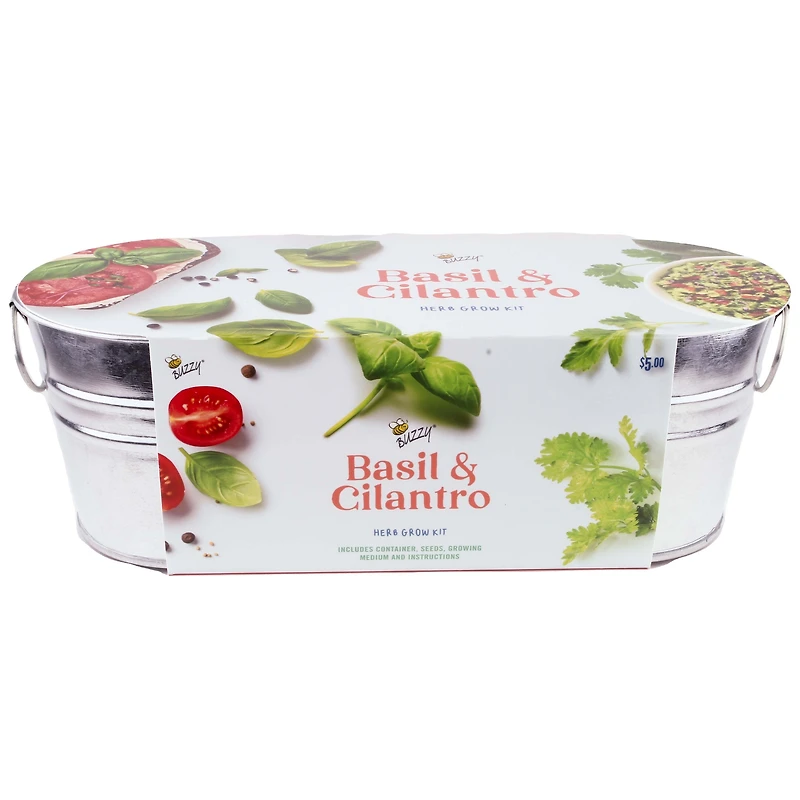 herb grow kit with galvanized pot - cucumber & lavender