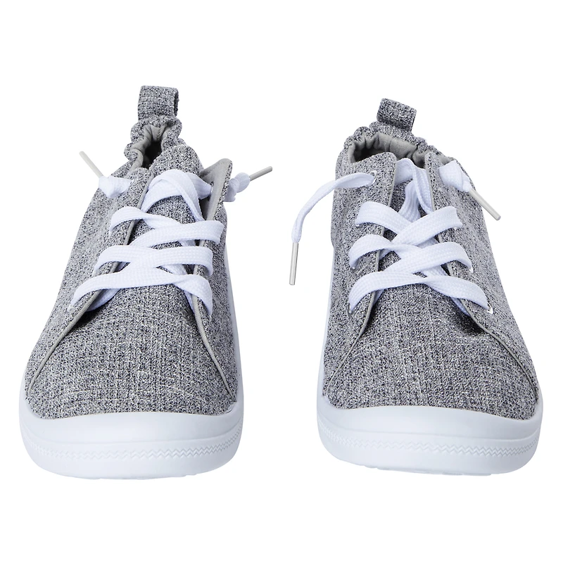 ladies gray scrunch back sneakers