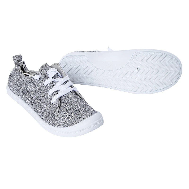 ladies gray scrunch back sneakers