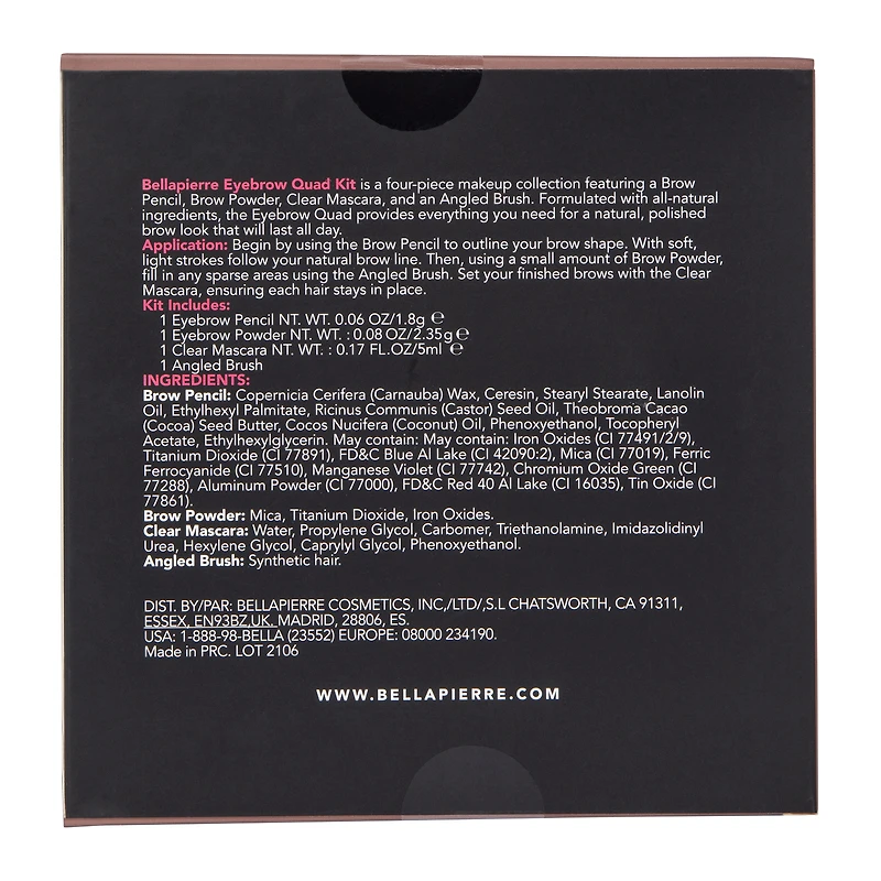 bella pierre® eyebrow quad kit - ginger