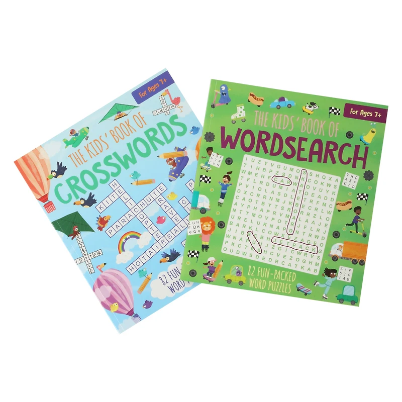 word search & crossword puzzles for kids 2-book bundle