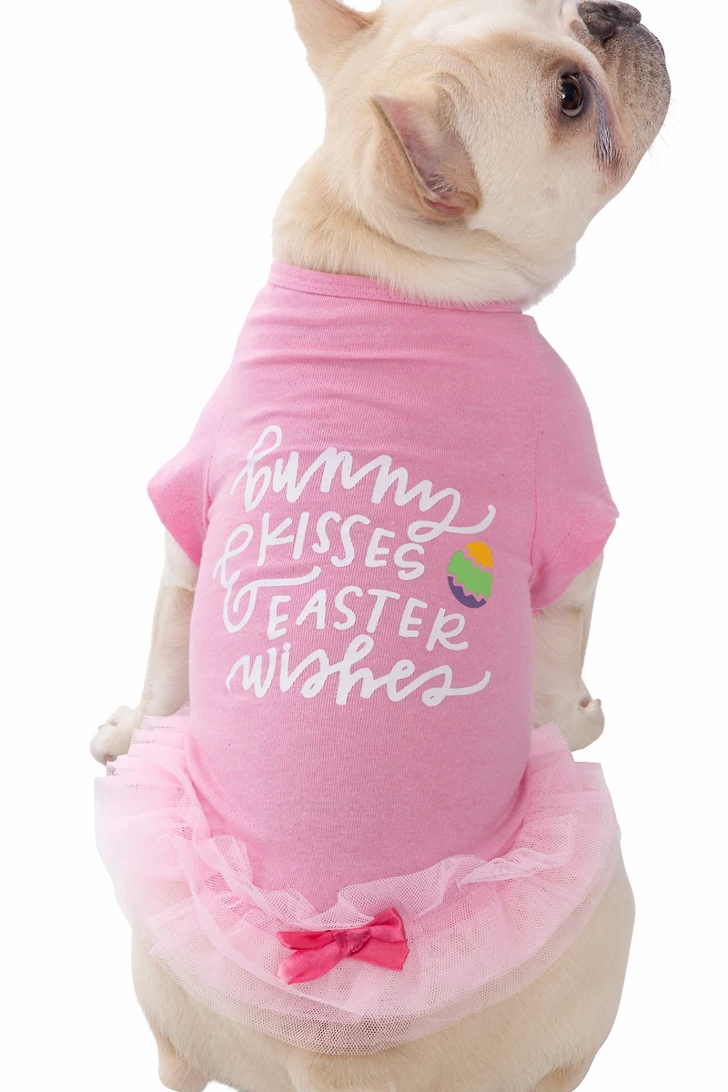 easter dog t-shirt with tutu - bunny face