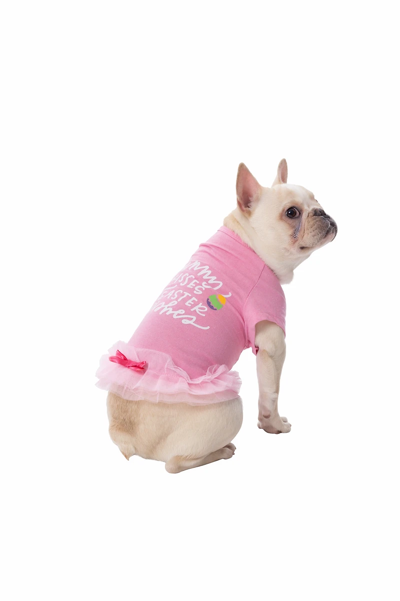 easter dog t-shirt with tutu - bunny face