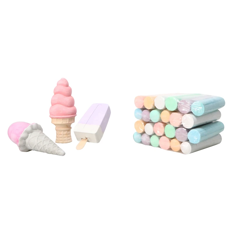 chalk treats 27-piece set with shaped chalks & chalk sticks