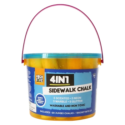 4-in-1 jumbo sidewalk chalk bucket 20-count