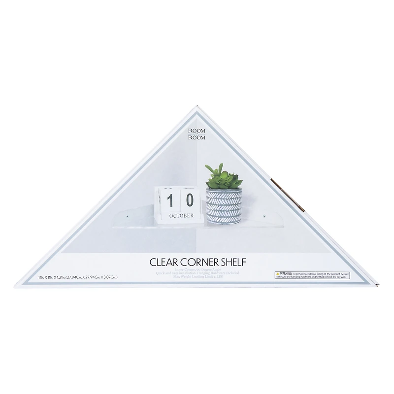 clear corner shelf 11in